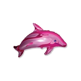 Palloncino Delfino Fucsia super shape 37" (93cm) in mylar, 1pz.