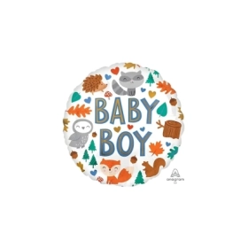 Palloncino Baby Boy Bosco standard shape 18" (45cm) in mylar, 1pz.
