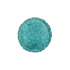 Palloncino Paillettes Blu Oceano standard shape 18" (45cm) in mylar, 1pz.