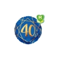 Palloncino numero 40 Geoide Blu Navy standard shape 18" (45cm) in mylar, 1pz.