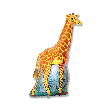 Palloncino Giraffa Arancione mega shape 47" (119cm) in mylar, 1pz.