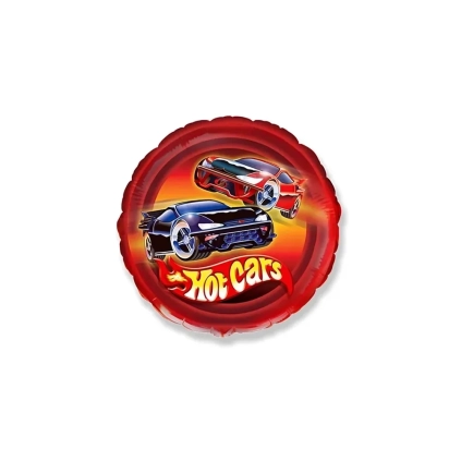 Palloncino Hot Cars standard shape 18" (45cm) in mylar, 1pz.