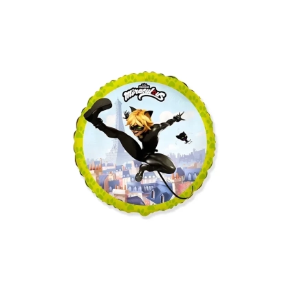 Palloncino Miraculous Cat Noir standard shape 18" (45cm) in mylar, 1pz.