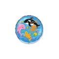 Palloncino Mondo Aquatico standard shape 18" (45cm) in mylar, 1pz.