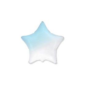 Palloncino Stella Celeste Baby Sfumato standard shape 18" (45cm) in mylar, 1pz.