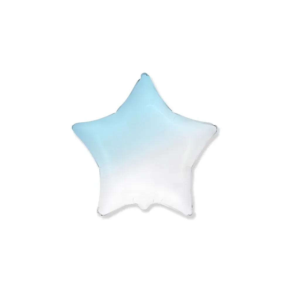 Palloncino Stella Celeste Baby Sfumato standard shape 18" (45cm) in mylar, 1pz.