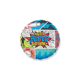 Palloncino Happy Birthday Versione Fumetto standard shape 18" (45cm) in mylar, 1pz.