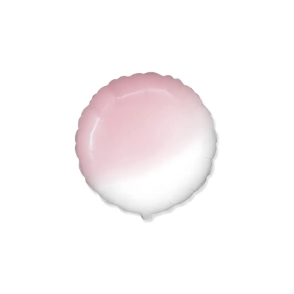 Palloncino tondo Rosa Baby Sfumato standard shape 18" (45cm) in mylar, 1pz.