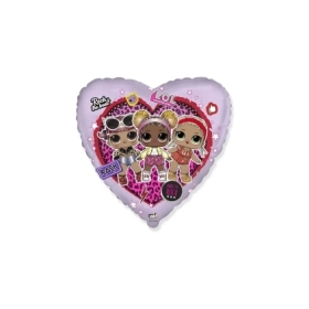 Palloncino Lol Lilla cuore standard shape 18" (45cm) in mylar, 1pz.