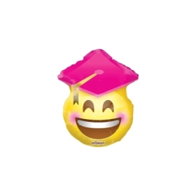Palloncino Smile con Tocco Rosa Laurea standard shape 18" (45cm) in mylar, 1pz.