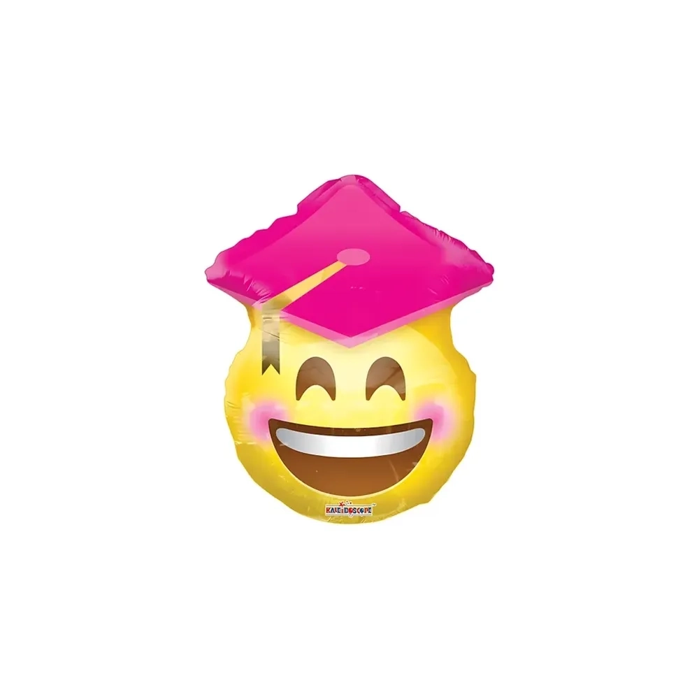Palloncino Smile con Tocco Rosa Laurea standard shape 18" (45cm) in mylar, 1pz.