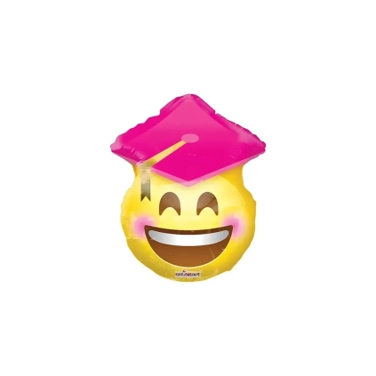 Palloncino Smile con Tocco Rosa Laurea standard shape 18" (45cm) in mylar, 1pz.