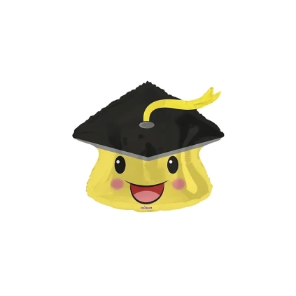 Palloncino Smile con Tocco Nero Laurea standard shape 18" (45cm) in mylar, 1pz.