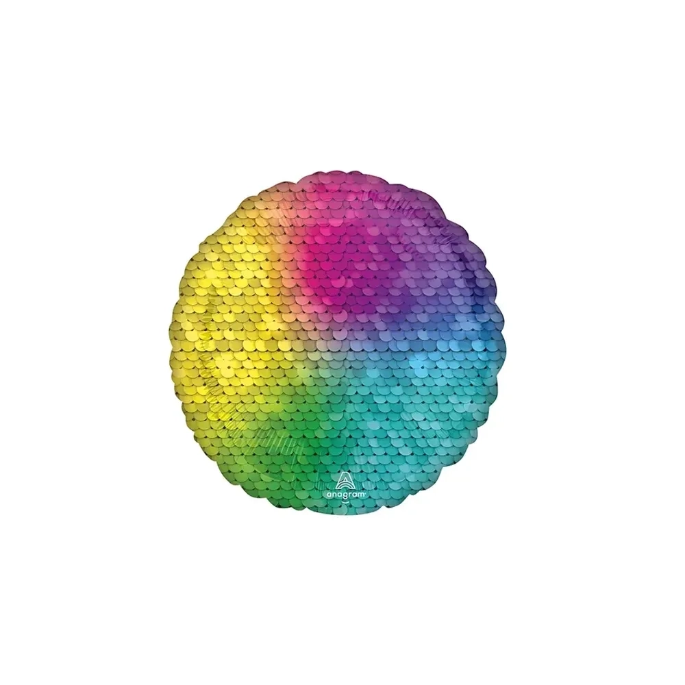 Palloncino Multicolour Paillettato standard shape 18" (45cm) in mylar, 1pz.