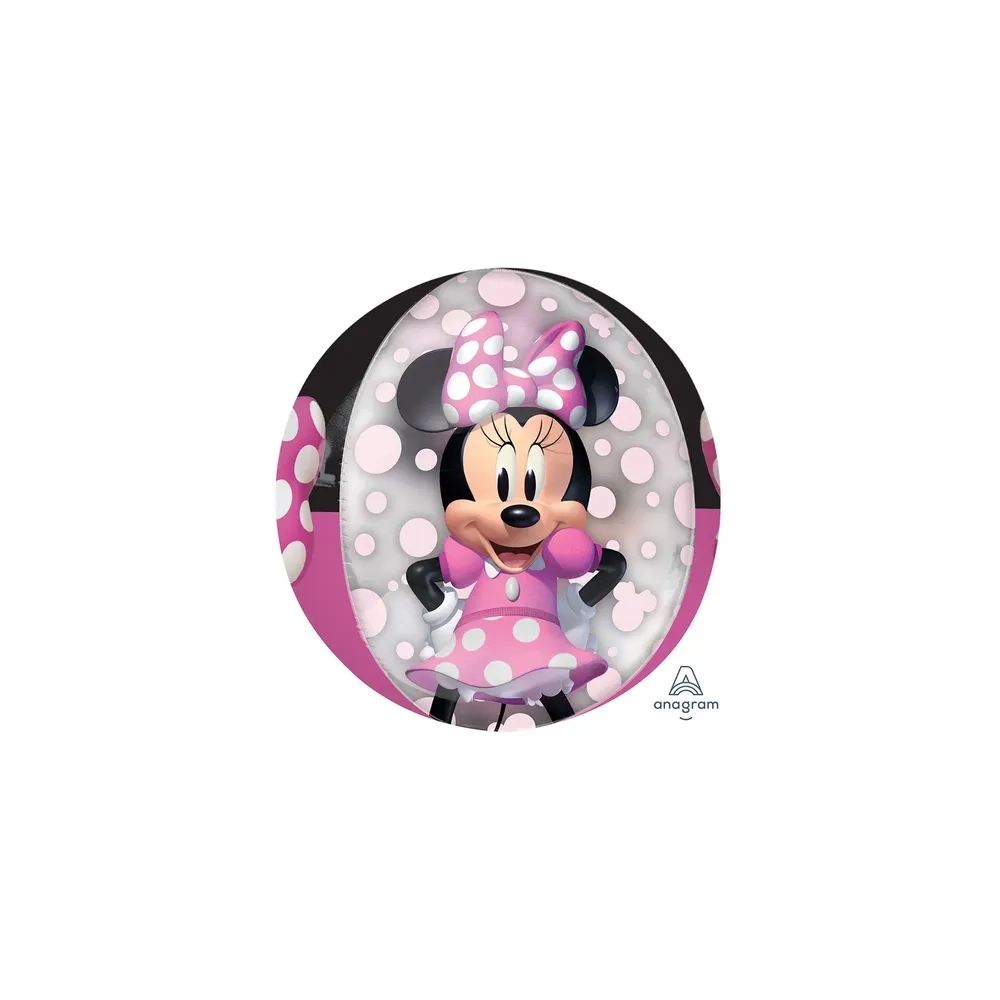 Palloncino sferico Minnie Forever orbz 15" (38cm) in mylar, 1pz.