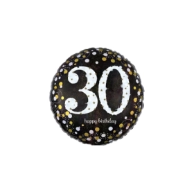 Palloncino Happy Birthday 30 Anni Scintillante standard shape 18" (45cm) in mylar, 1pz.