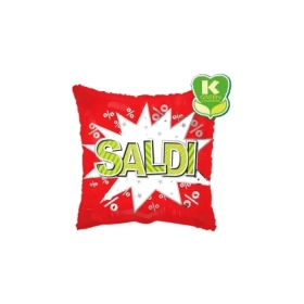 Palloncino Saldi quadrato standard shape 18" (45cm) in mylar, 1pz.