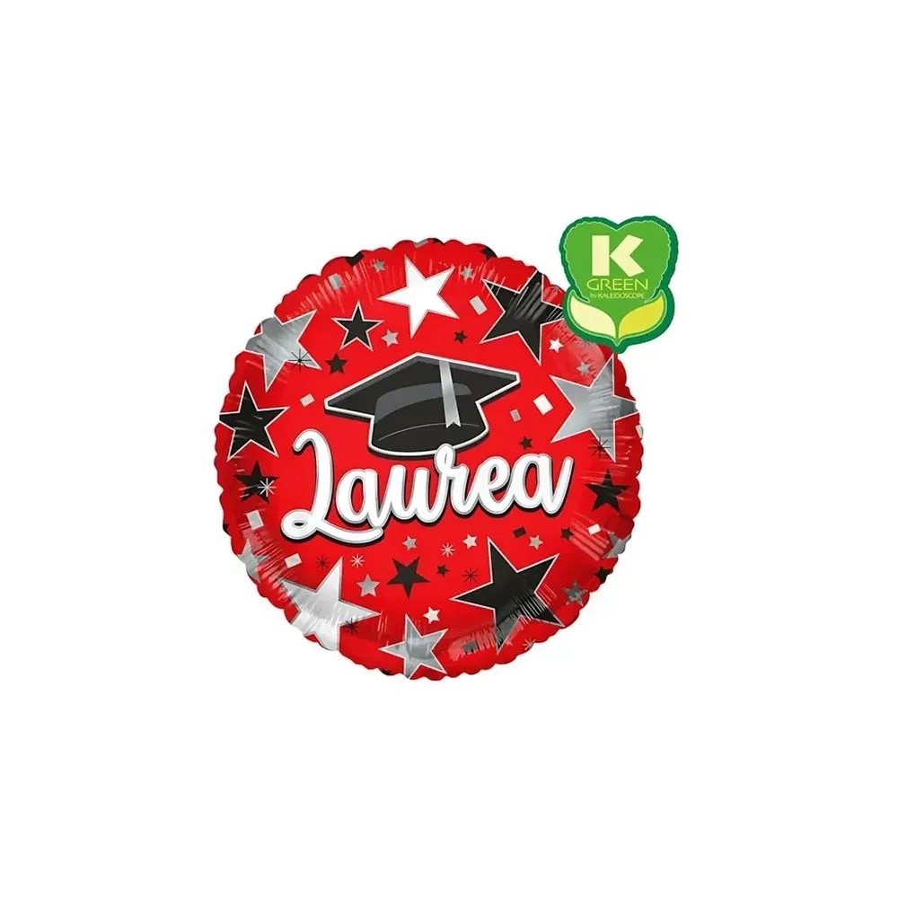 Palloncino Laurea con Tocco e Stelle standard shape 18" (45cm) in mylar, 1pz.