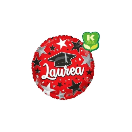 Palloncino Laurea con Tocco e Stelle standard shape 18" (45cm) in mylar, 1pz.