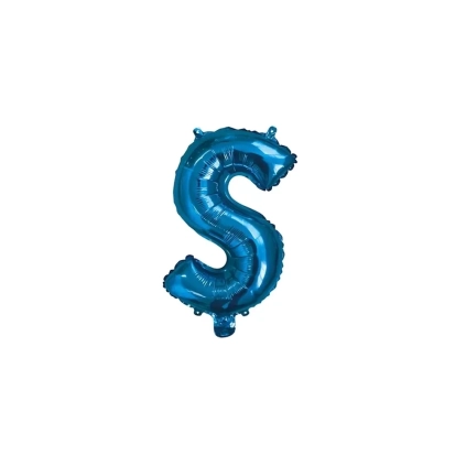 Palloncino Lettera S Blu mini shape 14" (35cm) in mylar, 1pz.
