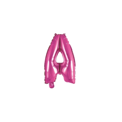 Palloncino Lettera A fucsia mini shape 14" (35cm) in mylar, 1pz.