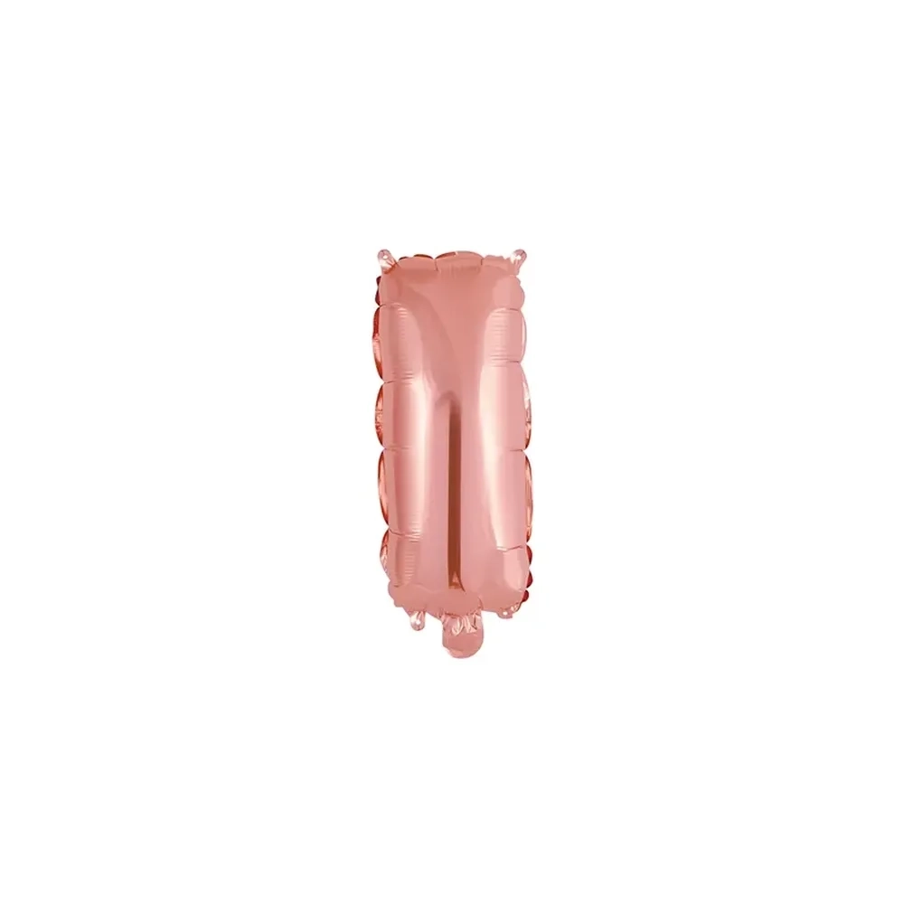 Palloncino Lettera I Rosa Gold mini shape 14" (35cm) in mylar, 1pz.
