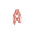 Palloncino Lettera A Rosa Gold mini shape 14" (35cm) in mylar, 1pz.