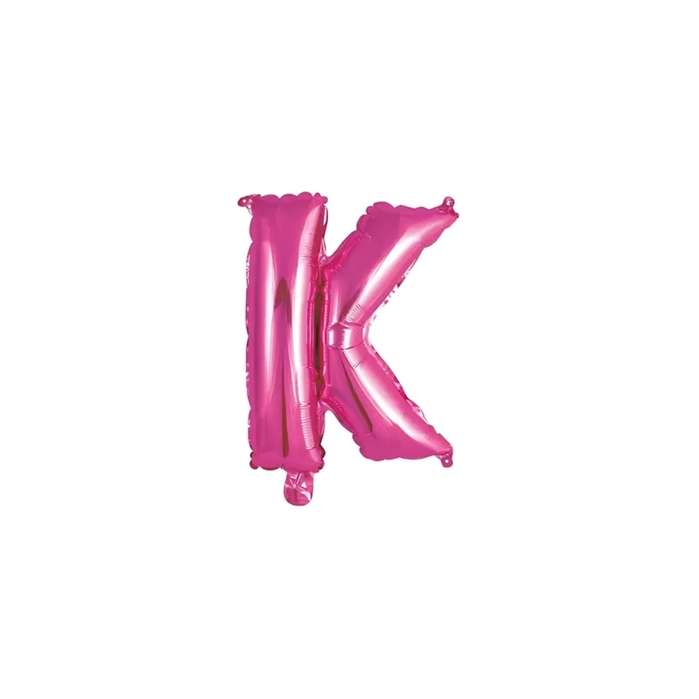 Palloncino Lettera K fucsia mini shape 14" (35cm) in mylar, 1pz.