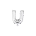 Palloncino Lettera U Argento mini shape 14" (35cm) in mylar, 1pz.