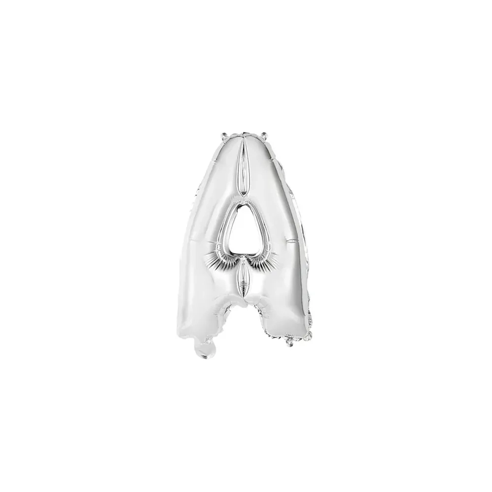 Palloncino Lettera A Argento mini shape 14" (35cm) in mylar, 1pz.