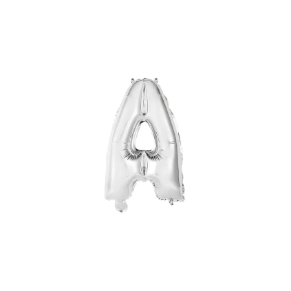 Palloncino Lettera A Argento mini shape 14" (35cm) in mylar, 1pz.