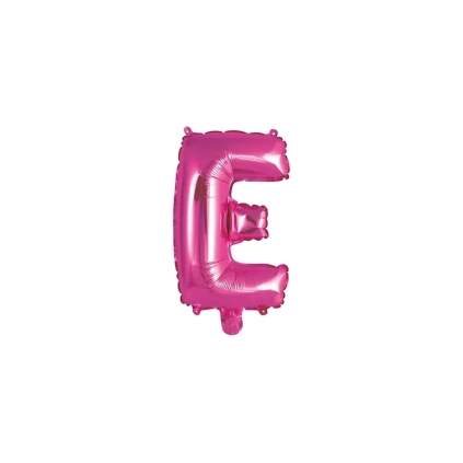 Palloncino Lettera E fucsia mini shape 14" (35cm) in mylar, 1pz.