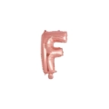 Palloncino Lettera F Rosa Gold mini shape 14" (35cm) in mylar, 1pz.