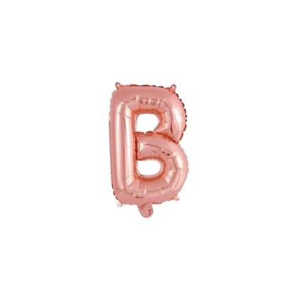 Palloncino Lettera B Rosa Gold mini shape 14" (35cm) in mylar, 1pz.
