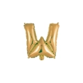 Palloncino Lettera W Oro mini shape 14" (35cm) in mylar, 1pz.