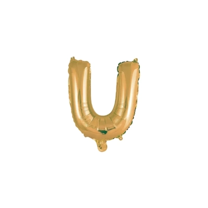 Palloncino Lettera U Oro mini shape 14" (35cm) in mylar, 1pz.