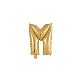 Palloncino Lettera M Oro mini shape 14" (35cm) in mylar, 1pz.