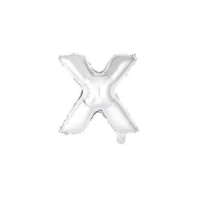 Palloncino Lettera X Argento mini shape 14" (35cm) in mylar, 1pz.