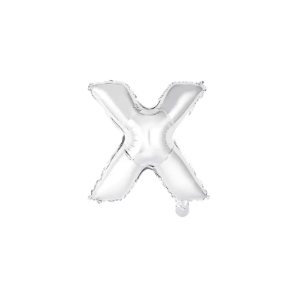 Palloncino Lettera X Argento mini shape 14" (35cm) in mylar, 1pz.