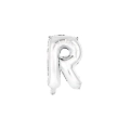 Palloncino Lettera R Argento mini shape 14" (35cm) in mylar, 1pz.