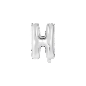 Palloncino Lettera H Argento mini shape 14" (35cm) in mylar, 1pz.