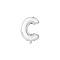 Palloncino Lettera C Argento mini shape 14" (35cm) in mylar, 1pz.