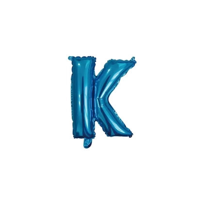 Palloncino Lettera K Blu mini shape 14" (35cm) in mylar, 1pz.