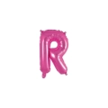 Palloncino Lettera R fucsia mini shape 14" (35cm) in mylar, 1pz.