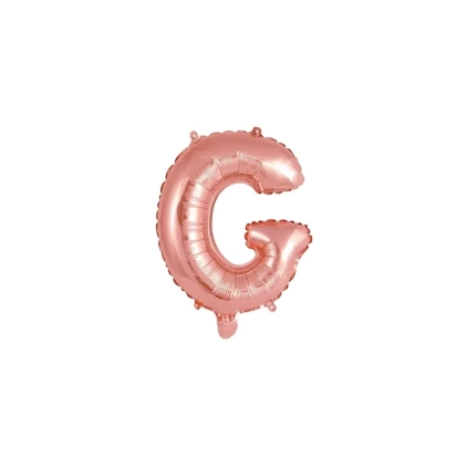 Palloncino Lettera G Rosa Gold mini shape 14" (35cm) in mylar, 1pz.