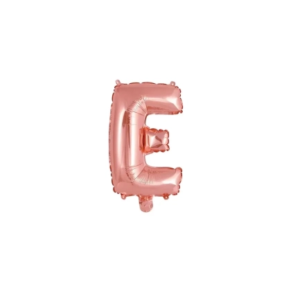 Palloncino Lettera E Rosa Gold mini shape 14" (35cm) in mylar, 1pz.