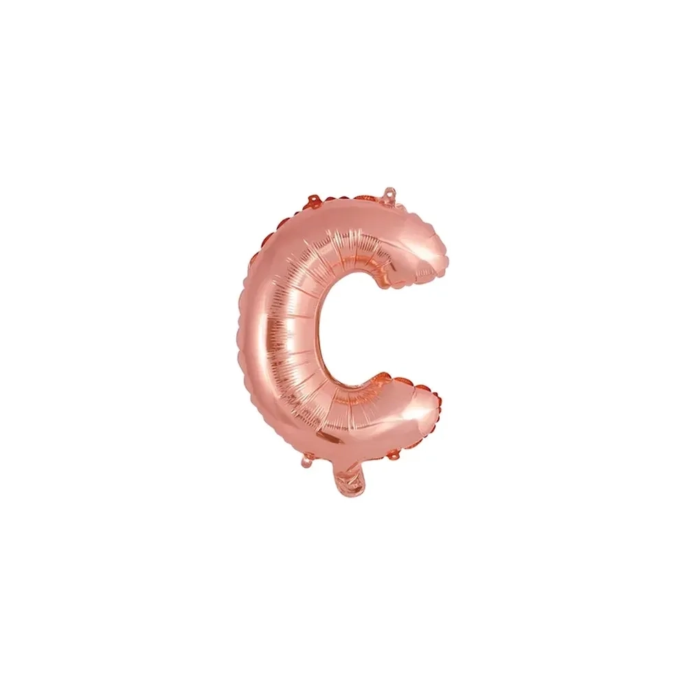 Palloncino Lettera C Rosa Gold mini shape 14" (35cm) in mylar, 1pz.