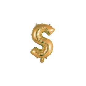 Palloncino Lettera S Oro mini shape 14" (35cm) in mylar, 1pz.