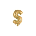 Palloncino Lettera S Oro mini shape 14" (35cm) in mylar, 1pz.