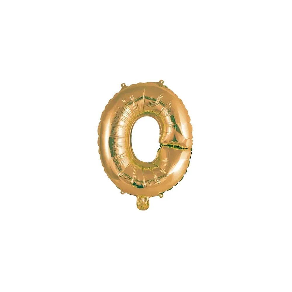 Palloncino Lettera O Oro mini shape 14" (35cm) in mylar, 1pz.